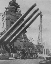 Om bord på H.M.S. Nelson, medlemmer av den sørafrikanske divisjonen av RNVR, 1941