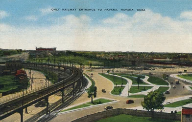 Eneste jernbaneinngang til Havana, Havana, Cuba, c1910