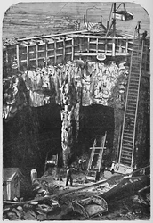 Åpning av Shaft Beneath Hell Gate, 1883