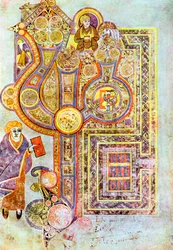 Åpningsord fra St Matthews Evangelium Liber Generationes, fra The Book of Kells, c800