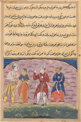 Side fra Tales of a Parrot Tuti-nama: Attende natt: Prinsen..., ca. 1560.