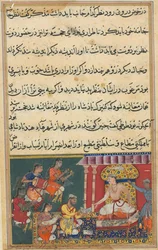 Side fra Tales of a Parrot Tuti-nama: Åttende natt: Astrologen spår en ulykke..., 1558-1