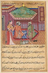 Side fra Tales of a Parrot Tuti-nama: Førti-niende natt: Den eldste broren..., ca. 1560.
