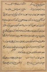 Side fra Tales of a Parrot Tuti-nama: tekstside, ca. 1560.