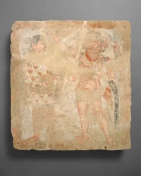 Panel med guden ShivaOesho og tilbeder, ca. 3. århundre e.Kr.