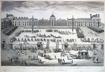 Parade av troppene under Grand Parade, Tuileries Palace, 1800-tallet