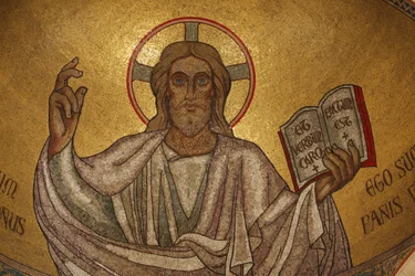 Paris, Frankrike Pantokrator Kristus (i herlighet) i Saint-Pierre-de-Montrouge kirke, Paris, Frankrike