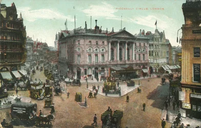Piccadilly Circus, London, sent på 1800- og begynnelsen av 1900-tallet.
