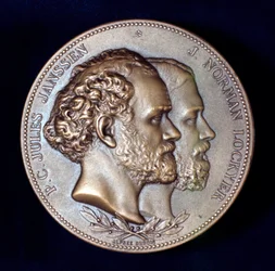 Pierre Janssen og Joseph Norman Lockyer, franske og engelske astronomer, 1868