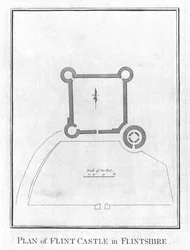 Plan over Flint Castle i Flintshire., c1800