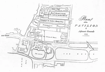 Plan over Pavilion & Adjacent Grounds - 1803, 1939
