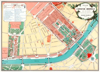 Plan for den universelle utstillingen, Paris, 1889