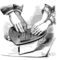 Planchette eller ouija-brett, 1885