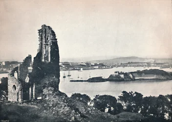 Plymouth - Drakes Island, fra Mount Edgcumbe, 1895