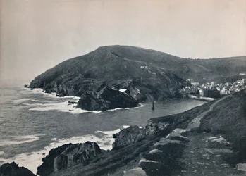 Polperro - The Inlet and the Village, 1895