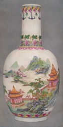 Porselensflaske i Ku Yueh Hsuan-stil. Chien lang periode, 1736-1796, 1928
