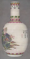 Porselensflaske i Ku Yueh Hsuan-stil. Chien lang periode, 1736-1796, 1928