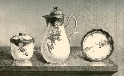 Porselenskaffesett, midten av slutten av 1700-tallet, 1903.