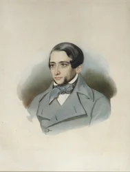 Portrett av Andrey Alexandrovich Krayevsky 1810-1889, tidlig på 1840-tallet