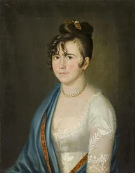 Portrett av grevinne Anna Vladimirovna Bobrinskaya 1769-1846, 1800-tallet