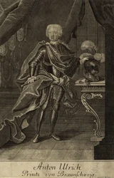 Portrett av hertug Anthony Ulrich av Brunswick 1714-1774, um 1700