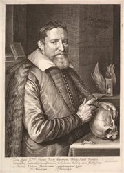 Portrett av Johannes Neyen, General of the Order of Franciscan Friars, ambassadør i Trier, 1608.