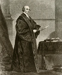 Portrett av John Jay i sine kapper som første sjefsjef i USA, c1780, 1937.
