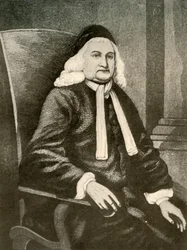 Portrett av Samuel Sewall, i periwig og lang frakk, c1700-1720, 1937.