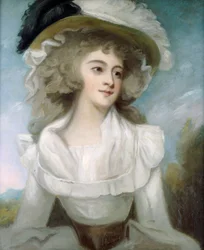 Portrett av Sarah Tickell, hustru til dramatikeren og satirikeren Richard Tickell, ca. 1790