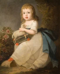 Portrett av et barn med en lekesau, 1850.