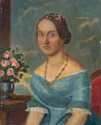 Portrett av en dame med et halskjede
