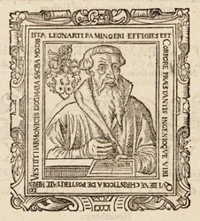 Portrett av komponisten Leonhard Paminger 1495-1567, 1573.
