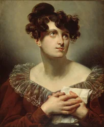 Portrett av skuespillerinnen Mademoiselle Mars Anne Francoise Hyppolyte Boutet, sent på 1700-tallet.