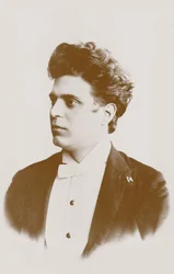 Portrett av komponisten Pietro Mascagni 1863-1945.