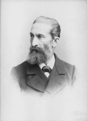 Portrett av pianisten og komponisten Salomon Jadassohn 1831-1902.