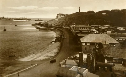 Postkontor og Bay, Aden, c1918-c1939.
