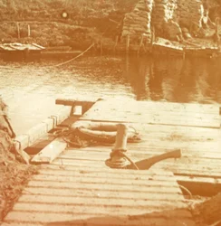 Post på elvebredden, Diksmuide, Belgia c1914-c1918