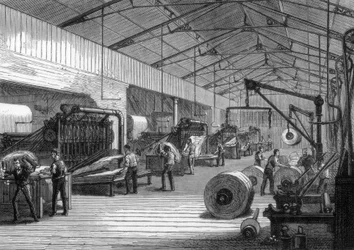 Presserom, kontorer til Daily Telegraph, Fleet Street, London, 1882