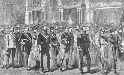 Prosesjon av guvernørene i Australia på Melbourne-utstillingen i 1888 1908