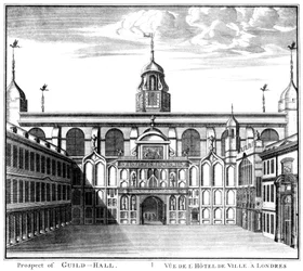 Prospect of Guildhall, City of London, 1886