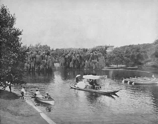 Public Garden and Lake, Boston, c1897.