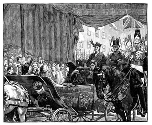 Dronning Victoria åpner Blackfriars Bridge, London, 1869