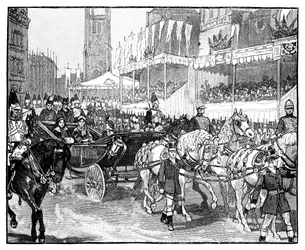 Dronning Victoria åpner Holborn Viaduct, London, 1869