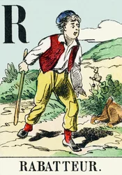 R : Rabatteur - The Hunting Alphabet, ca. 1890 (gravering)