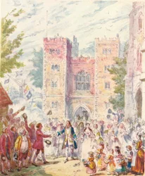 Randulph Crews ekteskap med Hilda i Lambeth Church, 1842, 1903.
