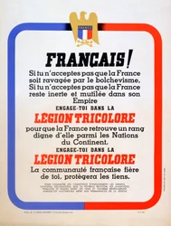 Rekrutteringsplakat for Vichy French Légion Tricolore, 1942