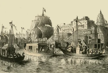 Religiøs festival på Benares, 1890.