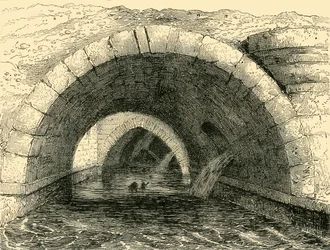 Rester av Old Holborn Bridge, c1872.