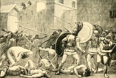 Frastøting av Pyrrhus fra Sparta, 1890.