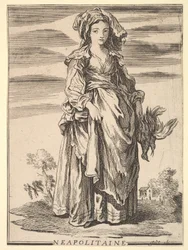 Omvendt kopi av Neapolitaine, fra Recueil de diverse utenlandske figurer Invented..., 1700-tallet.